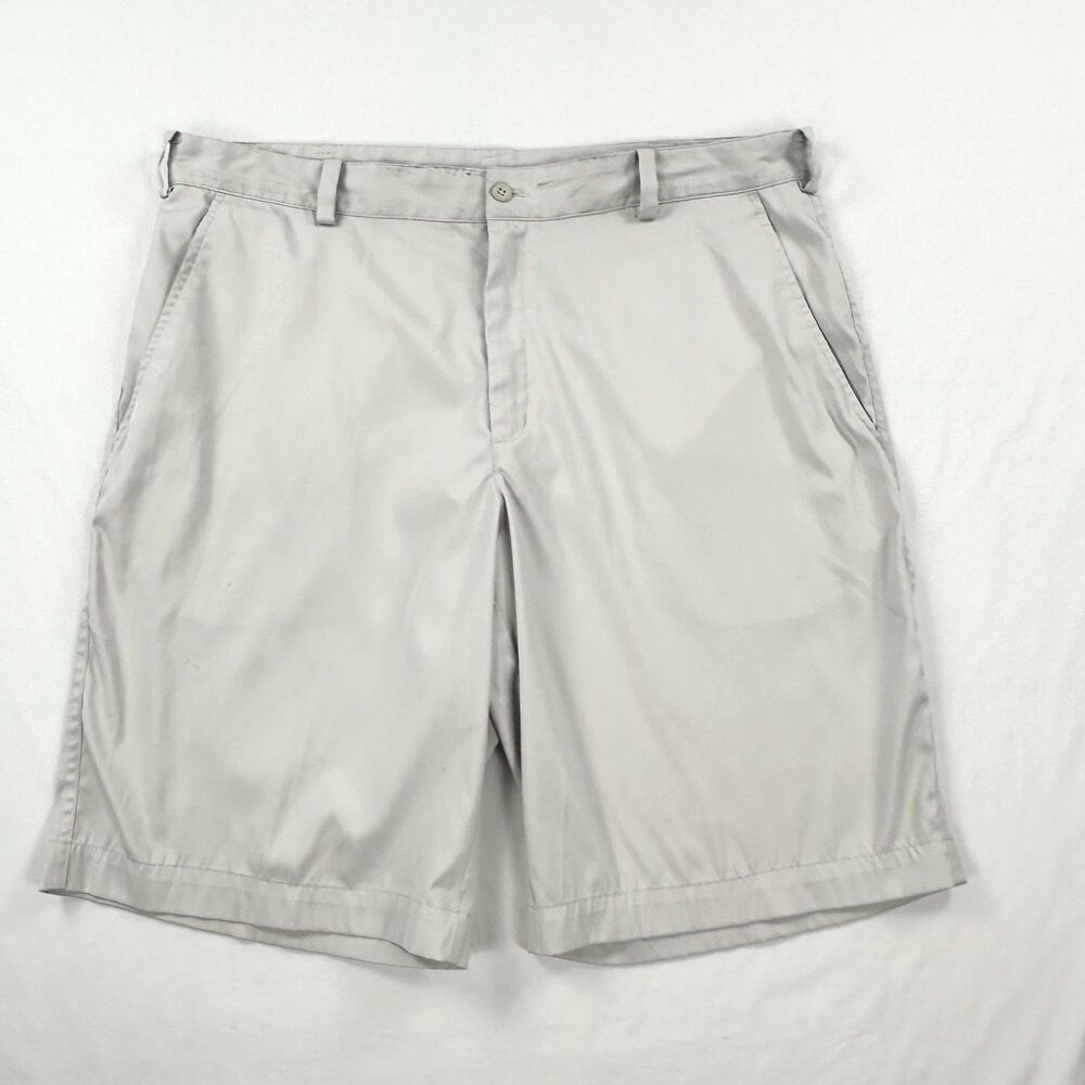 Nike Dri-FIT Shorts Mens 36 Khaki Beige Performance Stretch Golf 11" READ